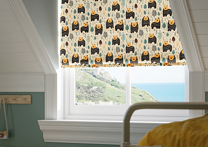Bear Necessities, Soft Teal - Roman Blind - Image 5